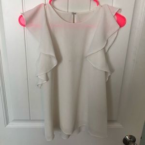 White sleeveless blouse